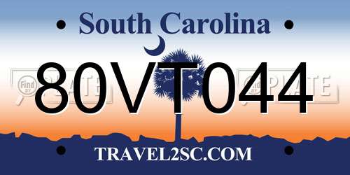 80VT044 South Carolina License Plate