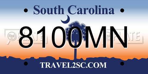 8100MN South Carolina License Plate