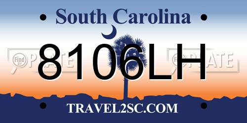 8106LH South Carolina License Plate