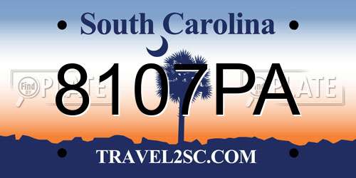 8107PA South Carolina License Plate