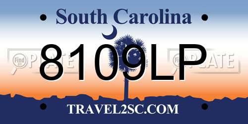 8109LP South Carolina License Plate