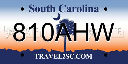 810AHW South Carolina License Plate