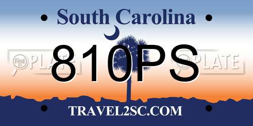 810PS South Carolina License Plate