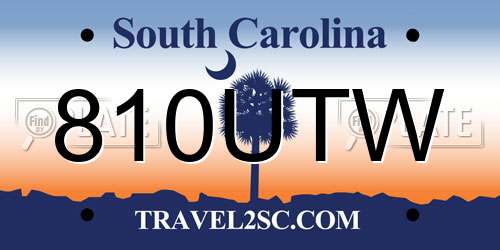 810UTW South Carolina License Plate