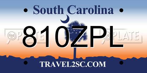 810ZPL South Carolina License Plate