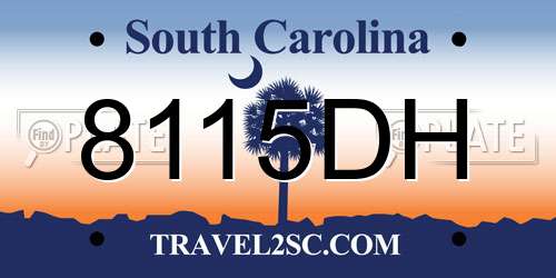 8115DH South Carolina License Plate