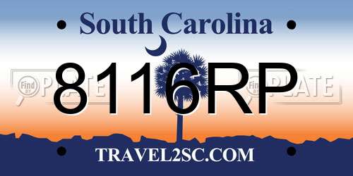 8116RP South Carolina License Plate