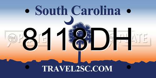 8118DH South Carolina License Plate
