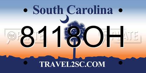 8118OH South Carolina License Plate
