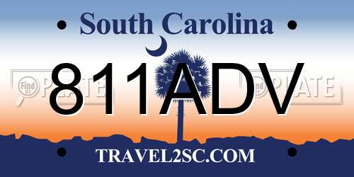 811ADV South Carolina License Plate