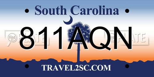 811AQN South Carolina License Plate