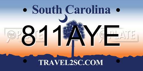 811AYE South Carolina License Plate