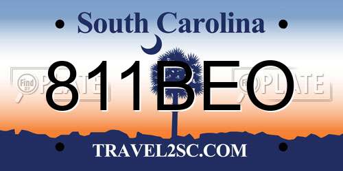 811BEO South Carolina License Plate