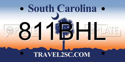 811BHL South Carolina License Plate