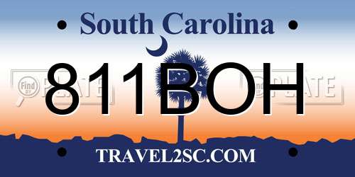 811BOH South Carolina License Plate