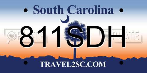 811SDH South Carolina License Plate