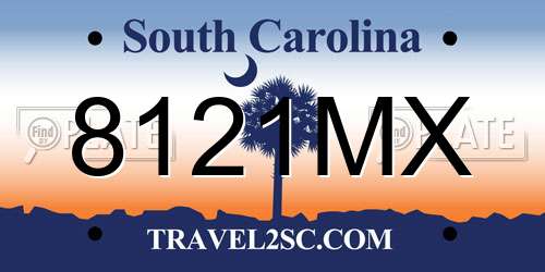 8121MX South Carolina License Plate