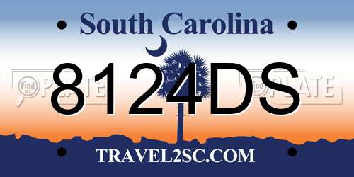 8124DS South Carolina License Plate