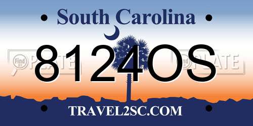 8124OS South Carolina License Plate