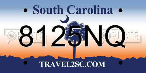 8125NQ South Carolina License Plate