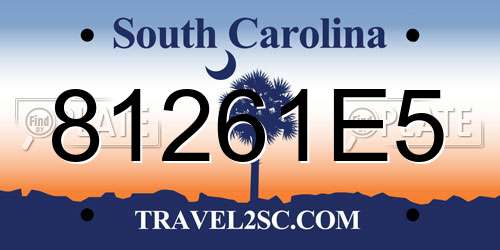 81261E5 South Carolina License Plate