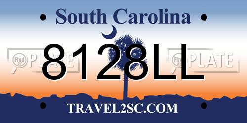8128LL South Carolina License Plate
