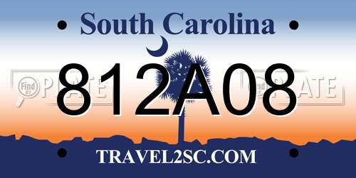 812A08 South Carolina License Plate