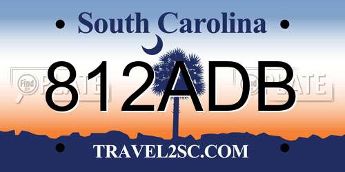 812ADB South Carolina License Plate