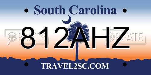 812AHZ South Carolina License Plate
