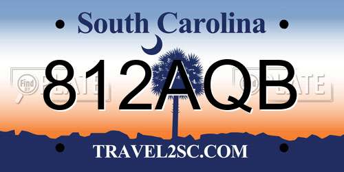 812AQB South Carolina License Plate