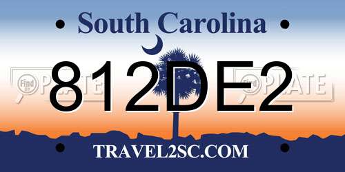 812DE2 South Carolina License Plate