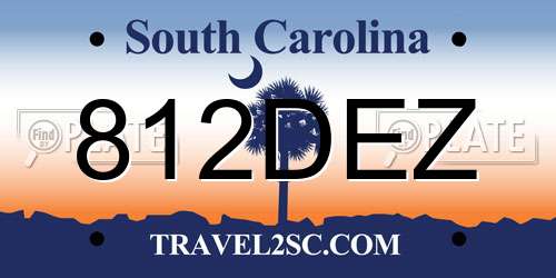 812DEZ South Carolina License Plate