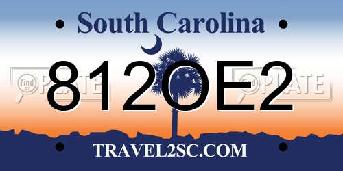 812OE2 South Carolina License Plate