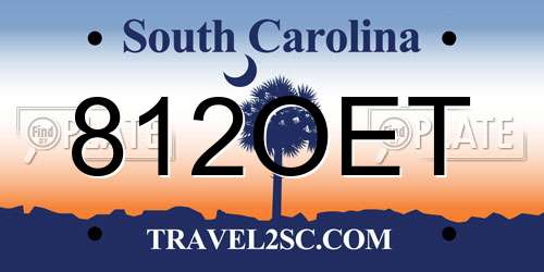 812OET South Carolina License Plate