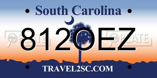 812OEZ South Carolina License Plate