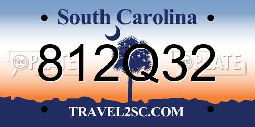 812Q32 South Carolina License Plate