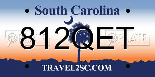 812QET South Carolina License Plate