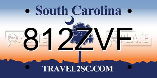 812ZVF South Carolina License Plate