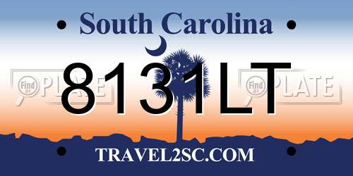 8131LT South Carolina License Plate