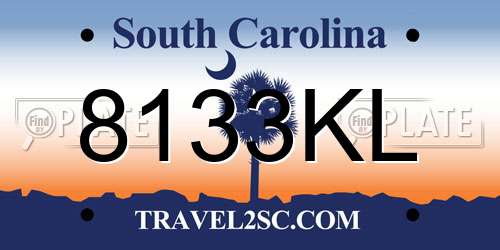 8133KL South Carolina License Plate