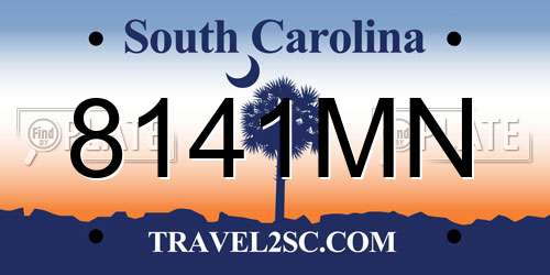8141MN South Carolina License Plate