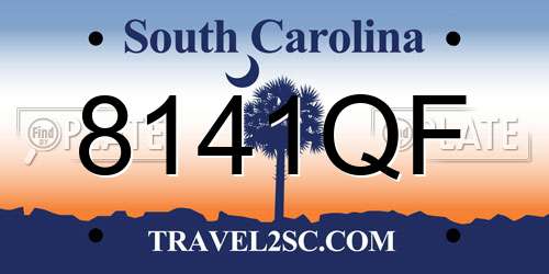 8141QF South Carolina License Plate