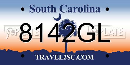 8142GL South Carolina License Plate