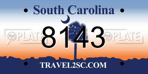 8143 South Carolina License Plate