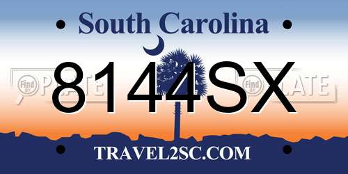 8144SX South Carolina License Plate