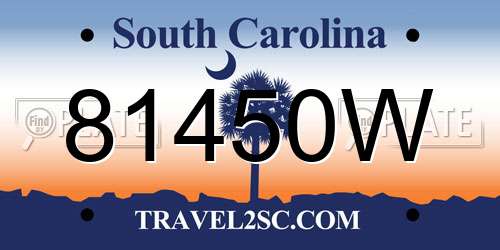 81450W South Carolina License Plate