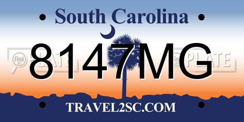 8147MG South Carolina License Plate
