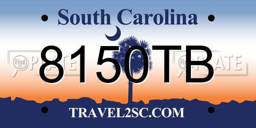 8150TB South Carolina License Plate