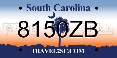 8150ZB South Carolina License Plate