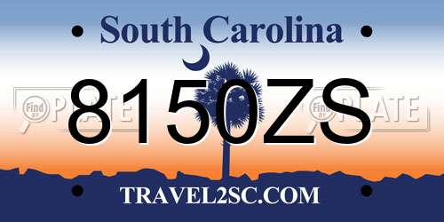8150ZS South Carolina License Plate